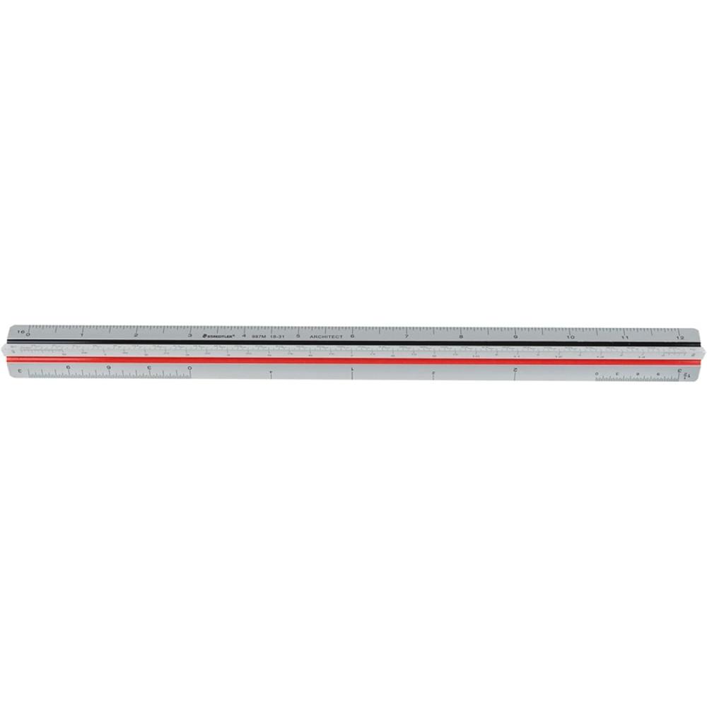 Statler Ruler STAEDTLER Professional Triangular Scale Ruler – 12in Metal ...