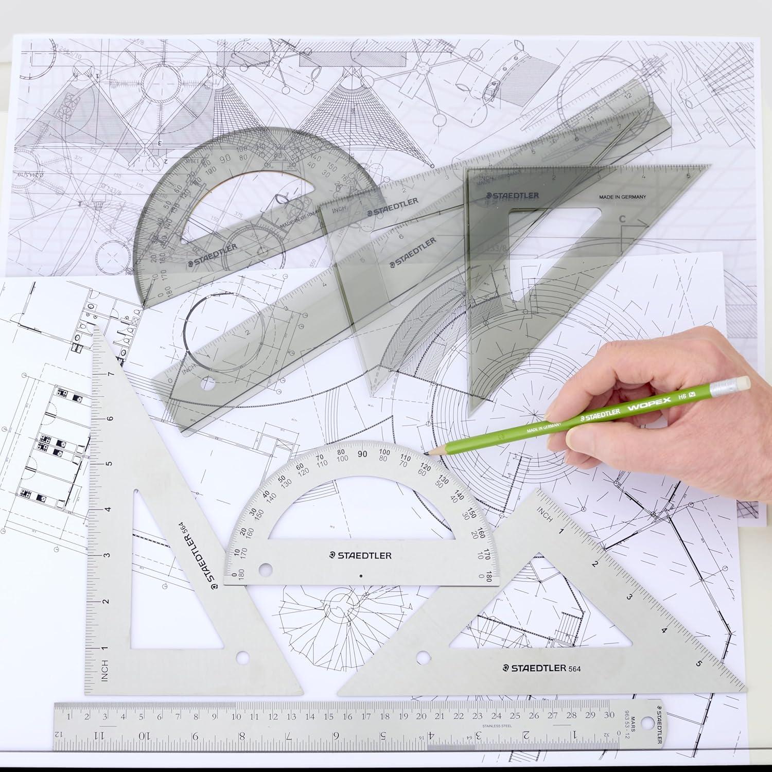 STAEDTLER College Combination Set – Triangle, Protractor & Ruler Set ...