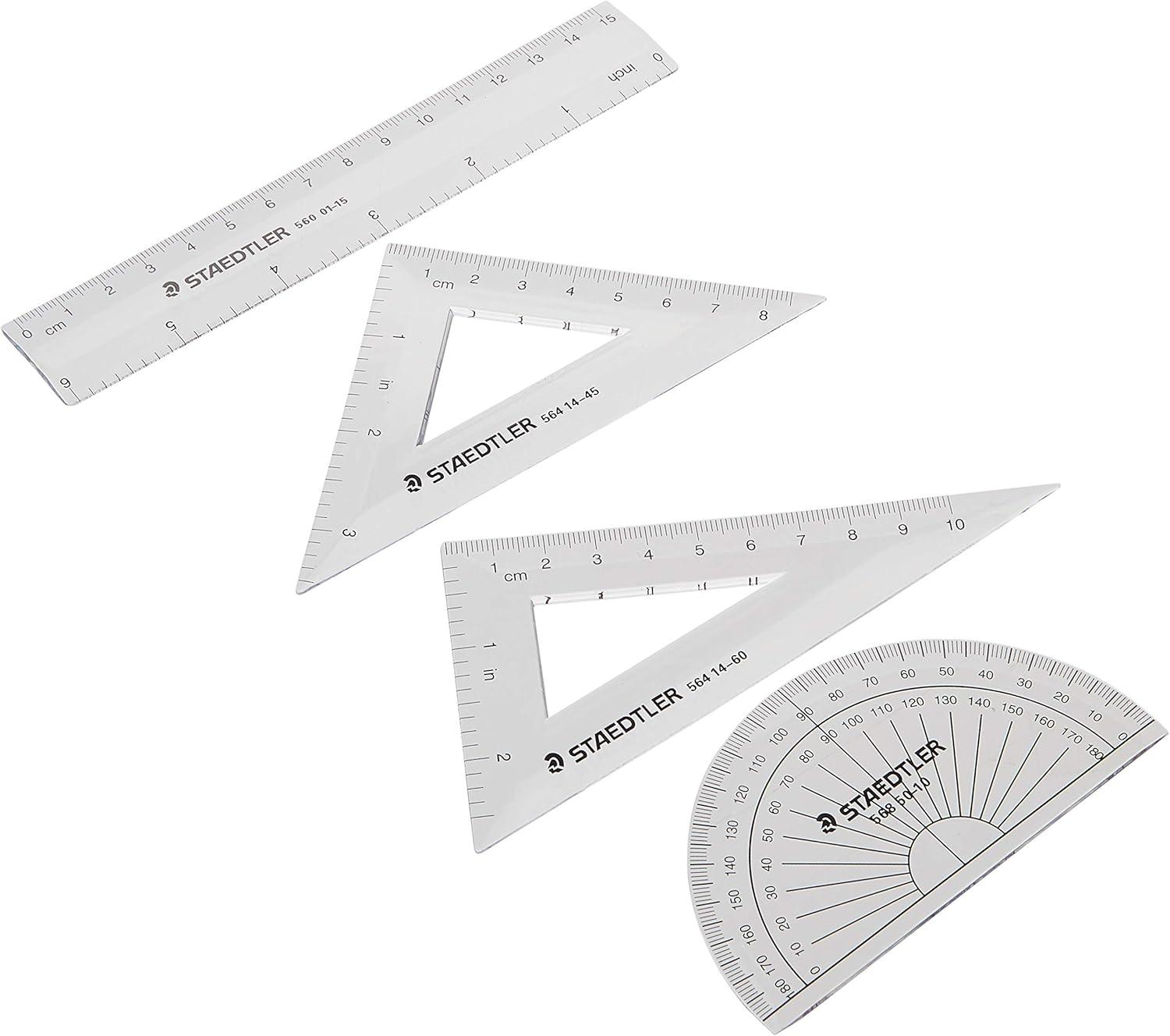 STAEDTLER Math Set – 4 pc Geometry Kit for Students – School Supplies ...