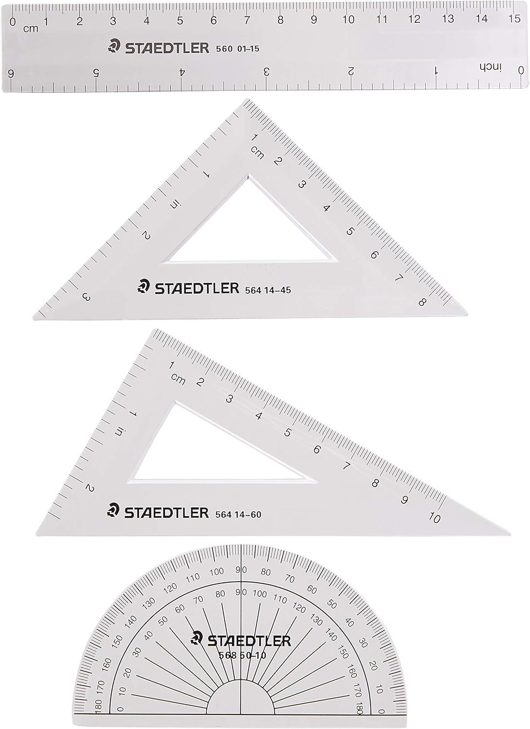 STAEDTLER Math Set – 4 pc Geometry Kit for Students – School Supplies ...