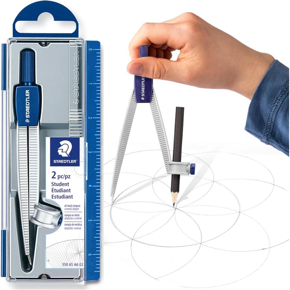 STAEDTLER Advanced Student Compass 2 Piece Set – Metal Compass with ...