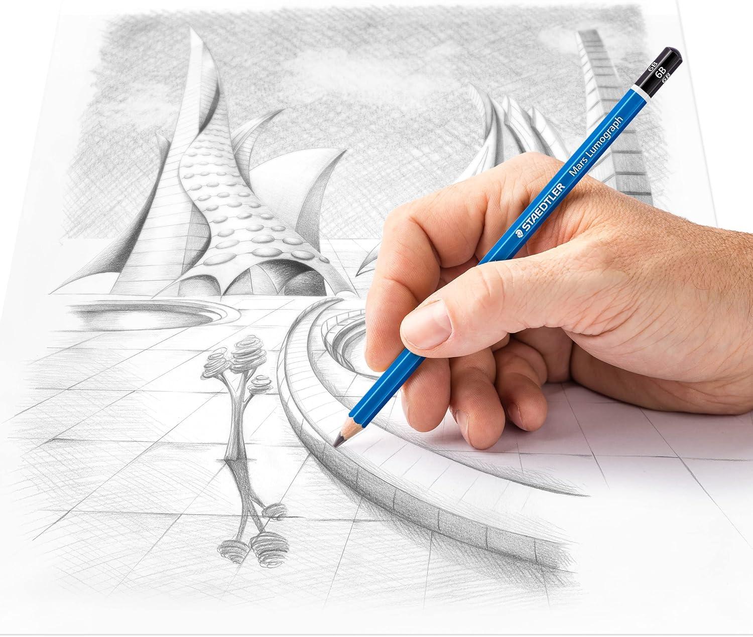 STAEDTLER Mars Lumograph 6B Graphite Art Drawing Pencil, Soft, Break ...